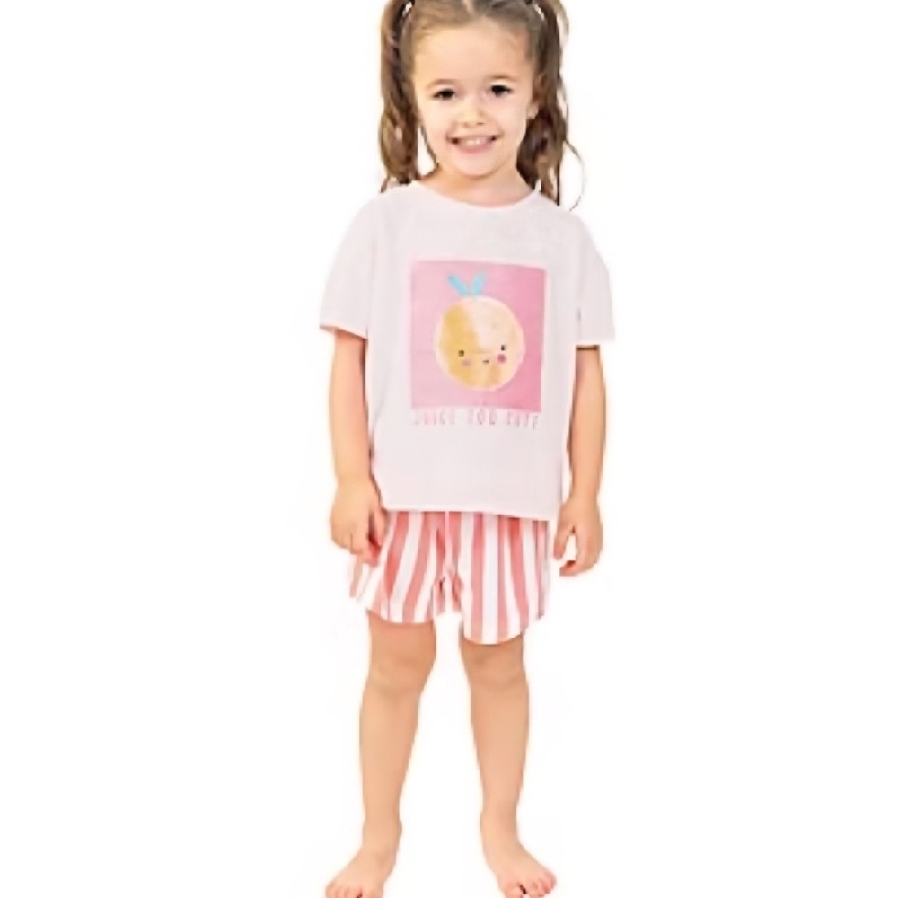 Adorable Pink and White Kids Matching Set